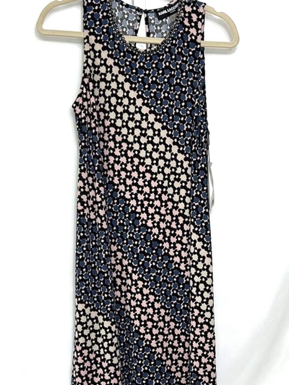 Karl Lagerfeld Women’s Size 8 Floral Sleeveless Stretch Fabric Mid Length Dress